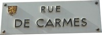Saint Rome de Tarn 12490 rue des Carmes plaque